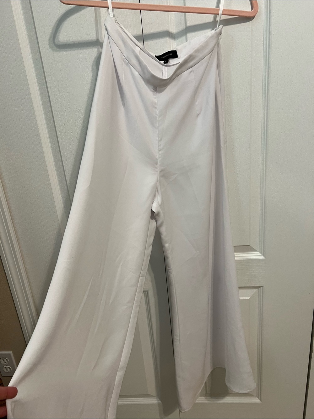 River Island White Wide-Leg High-Waist Pants